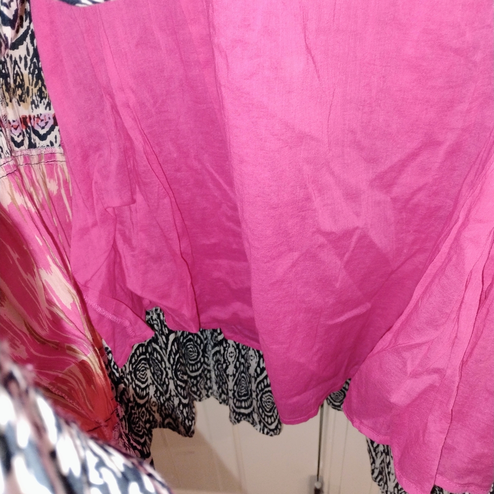 Boho Pink and Purple Maxi Skirt By Valerie Stevens Size Medium - Picture 7 of 10